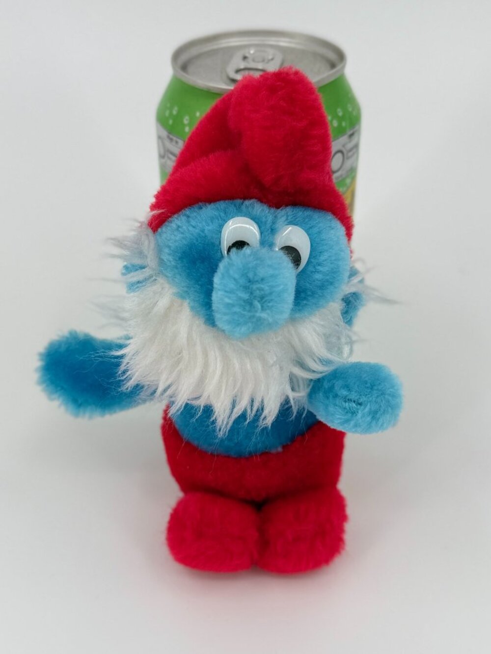 The Smurfs‎ Papa Smurf Plush Toy Blue Red Hat White Beard Vintage Stuffed Doll